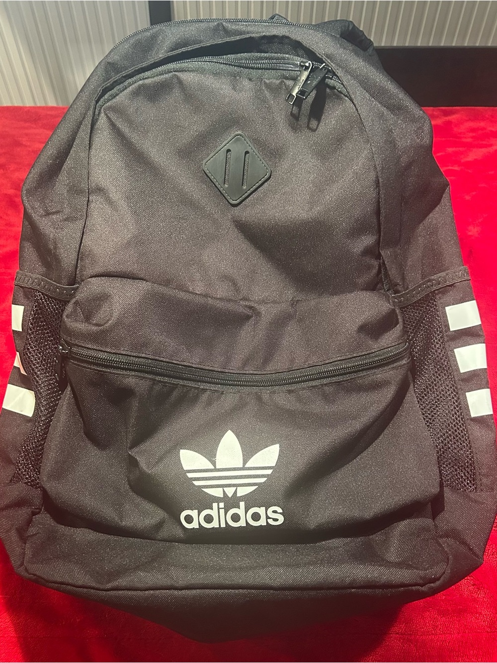 adidas Black Backpack with White Trefoil Logo